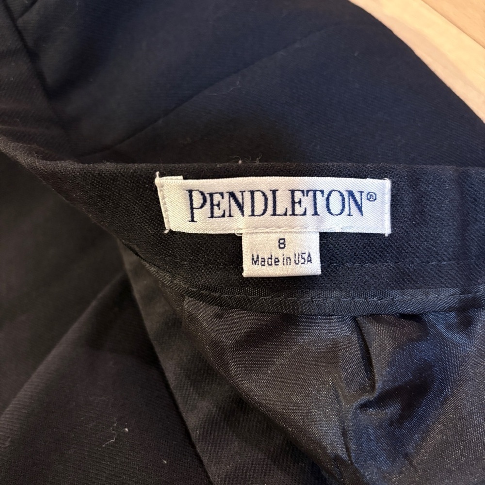 Pendleton Classic Black 100% Wool Midi Skirt Office Professional - Picture 4 of 7